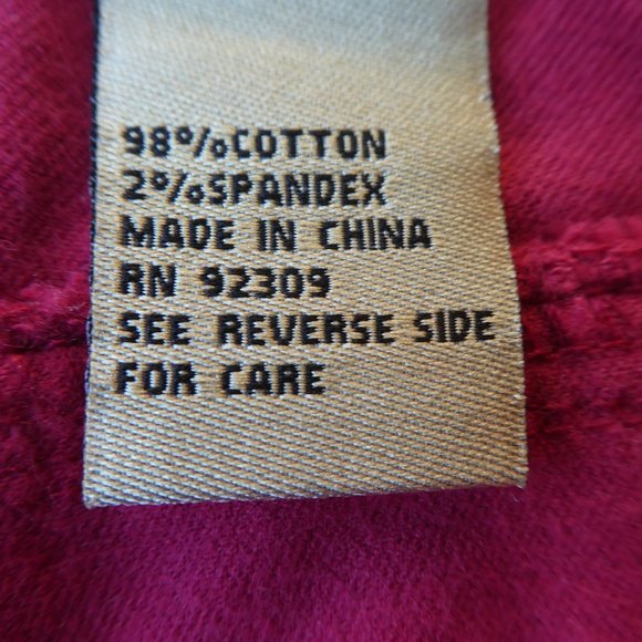 VeLVeT 28x31.5 Vintage 90s Y2K Red Trouser Pants High Waist Slightly Tapered Leg - Picture 8 of 9